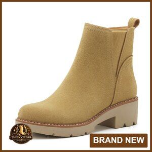 Women's Ankle Boots Water Repellent Lug Sole Chelsea Boots Slip On